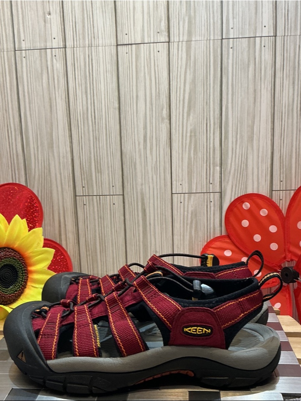 Keen Burgundy Red and Black Outdoor Sandals - Picture 3 of 10